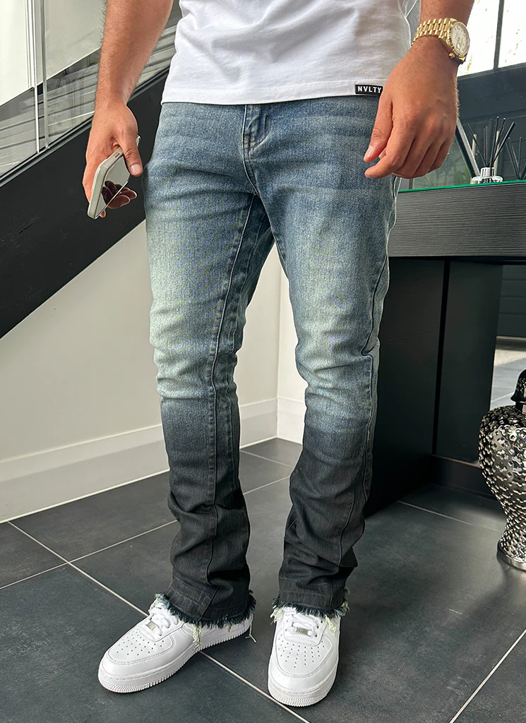 Vintage Flare Deep Fade Jeans - Blue - Image 14
