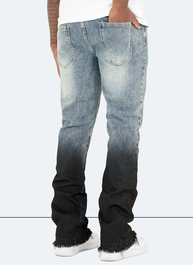 Vintage Flare Deep Fade Jeans - Blue - Image 4
