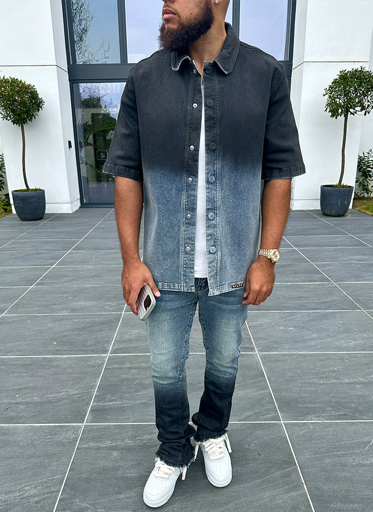 Vintage Flare Deep Fade Jeans - Blue - Image 5