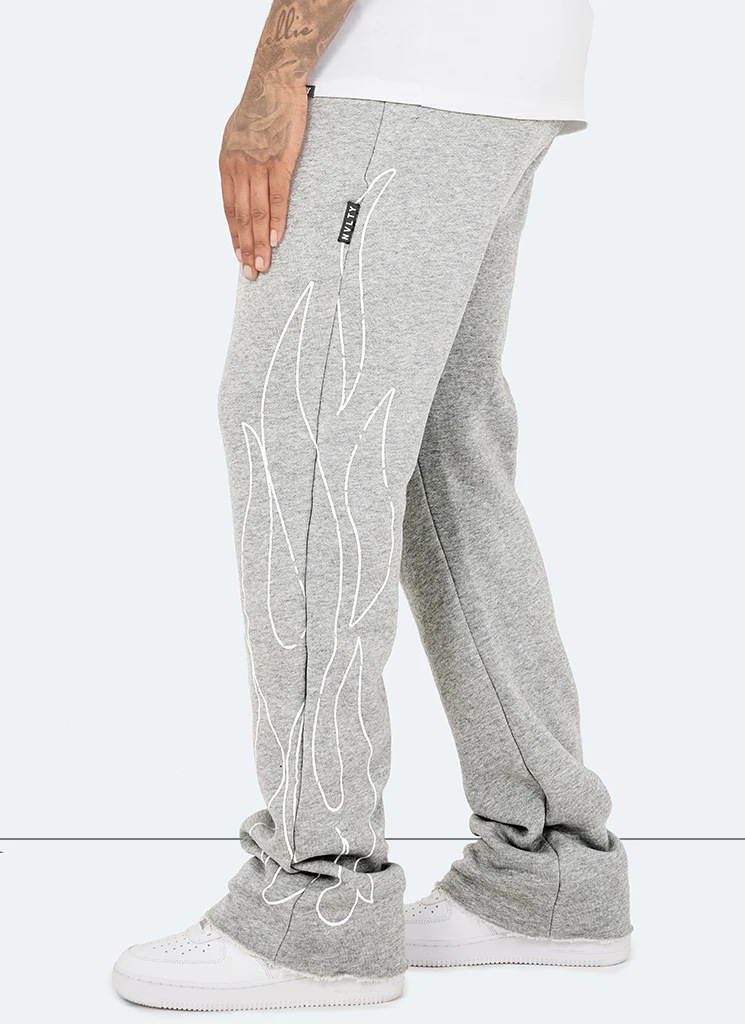 Vintage Flare Flame Joggers - Grey - Image 2