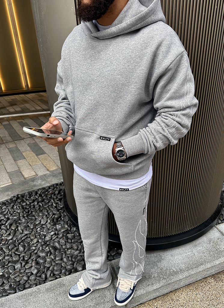 Vintage Flare Flame Joggers - Grey - Image 7