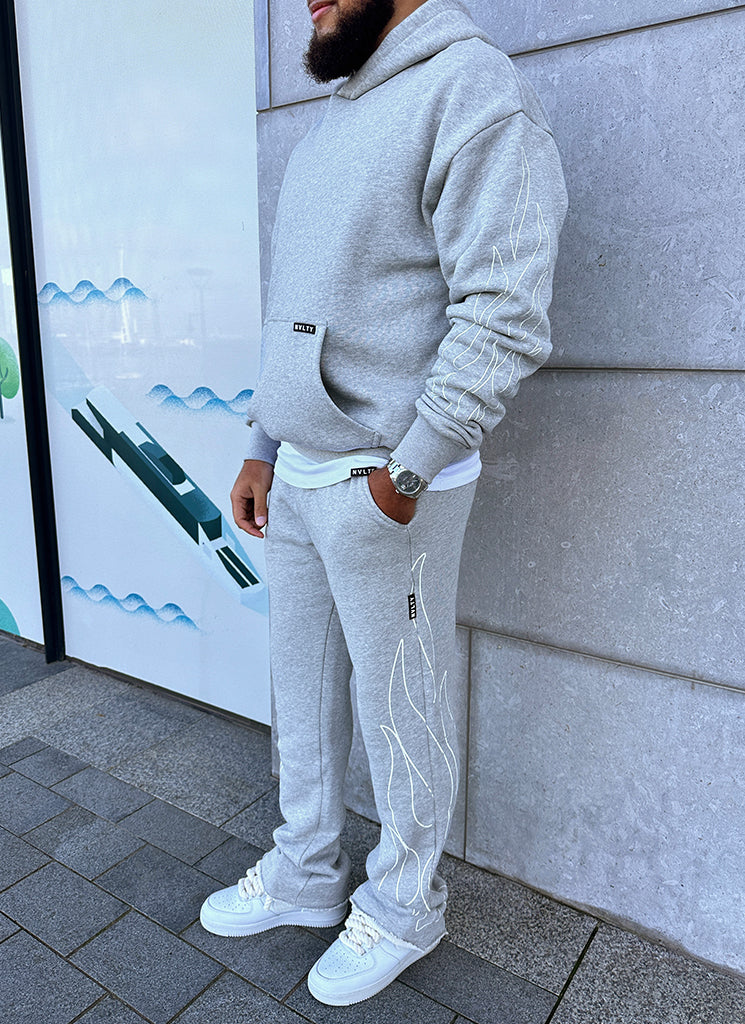 Vintage Flare Flame Joggers - Grey - Image 8