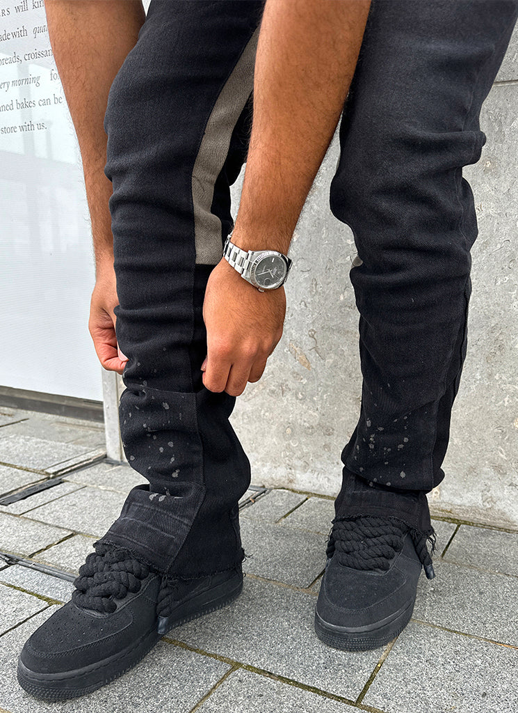Vintage Flare Paint Jeans - Black - Image 18