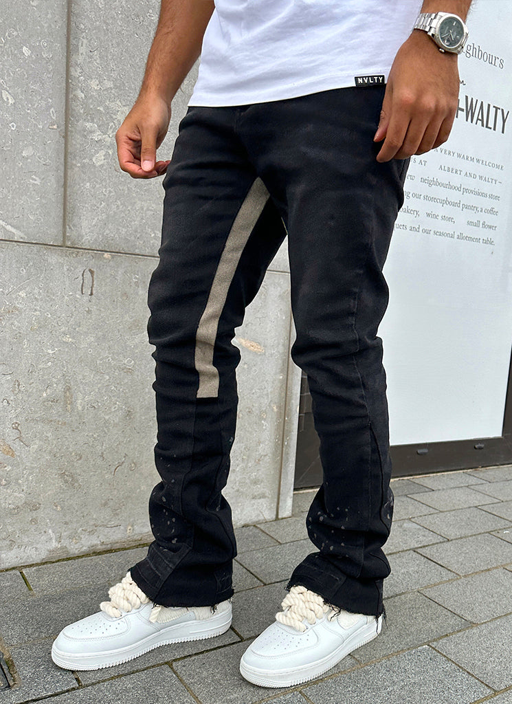Vintage Flare Paint Jeans - Black - Image 19