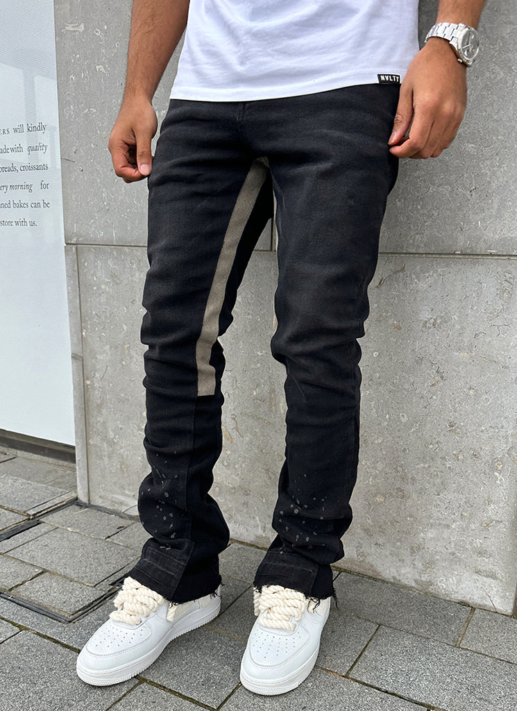 Vintage Flare Paint Jeans - Black - Image 8