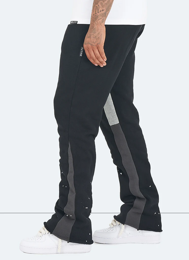 Vintage Flare Paint Joggers - Black - Image 4