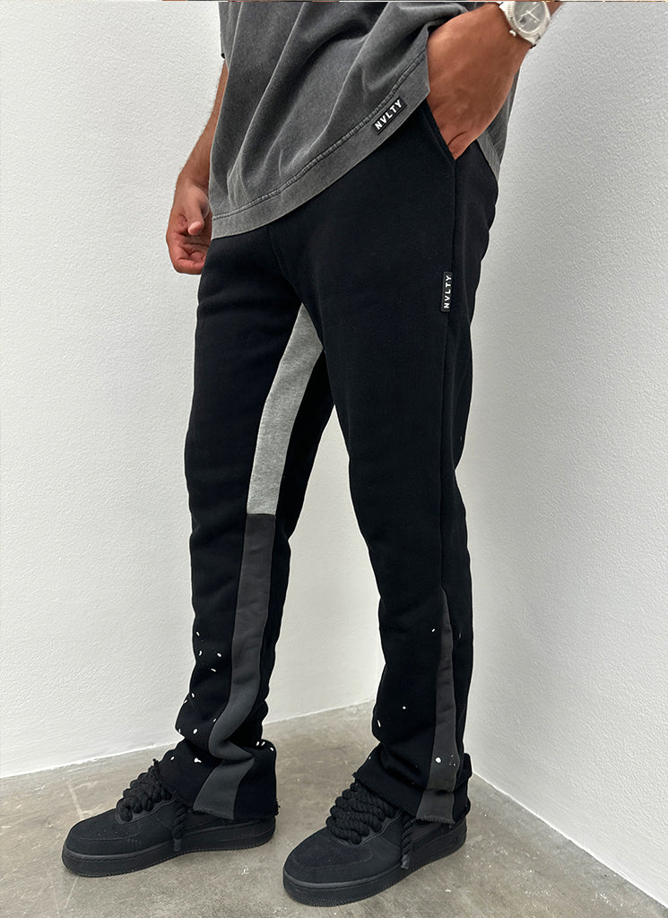 Vintage Flare Paint Joggers - Black - Image 6