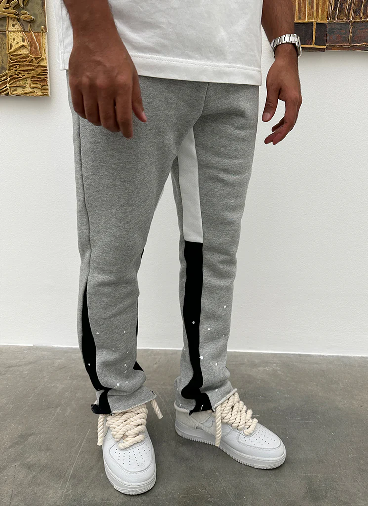 Vintage Flare Paint Joggers - Grey - Image 12