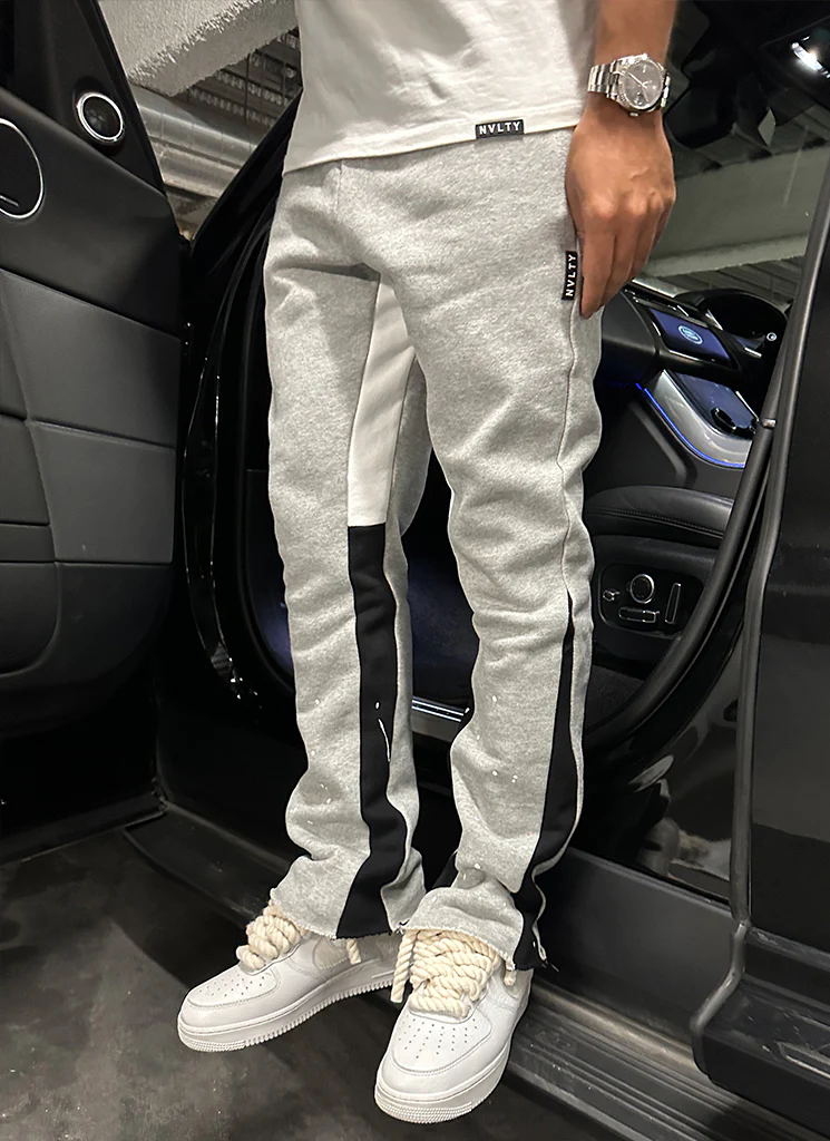 Vintage Flare Paint Joggers - Grey - Image 5