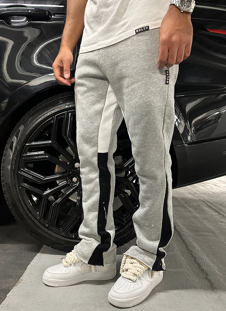 Vintage Flare Paint Joggers - Grey - Image 6