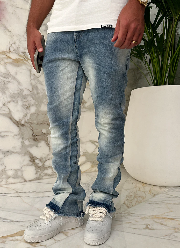 Vintage Flare Sunfaded Jeans - Blue - Image 10