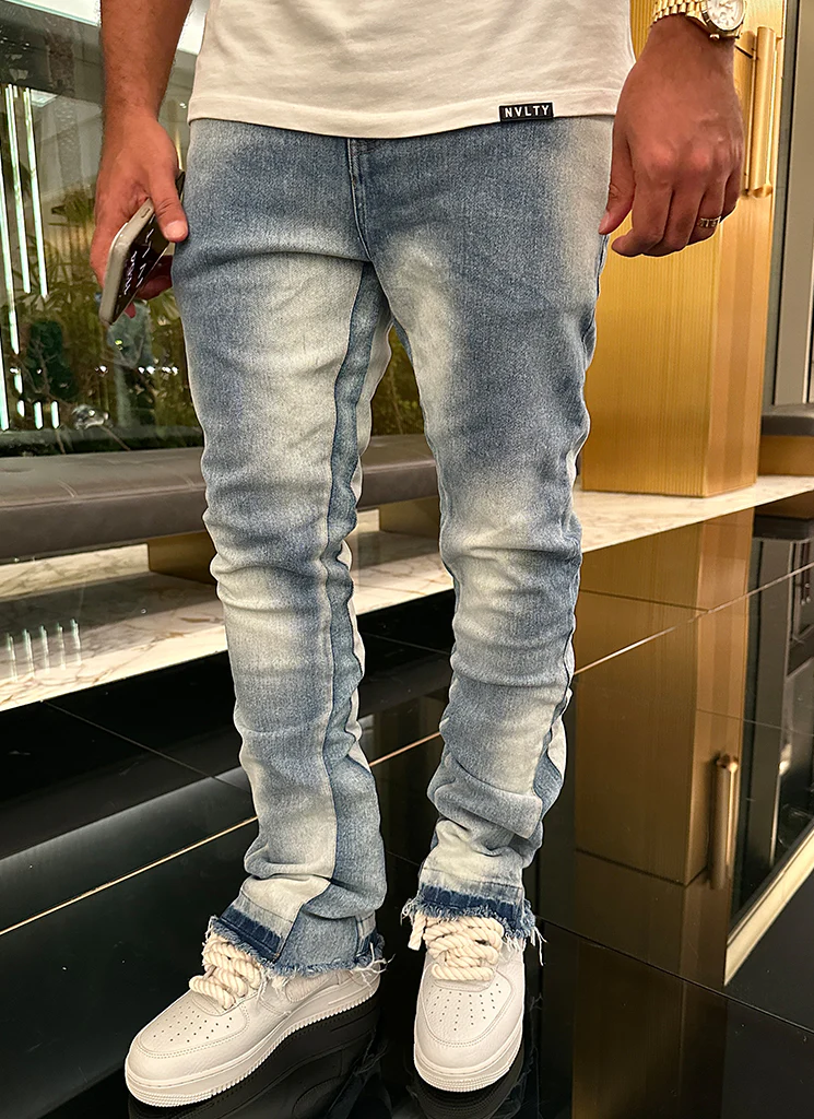 Vintage Flare Sunfaded Jeans - Blue - Image 4