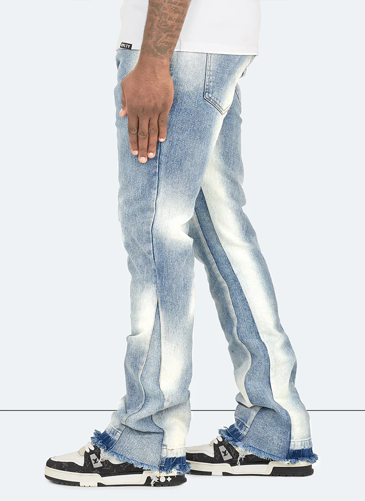 Vintage Flare Sunfaded Jeans - Blue - Image 8