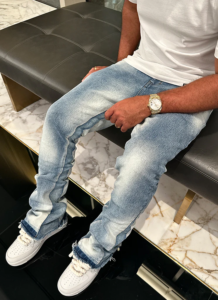 Vintage Flare Sunfaded Jeans - Blue - Image 9