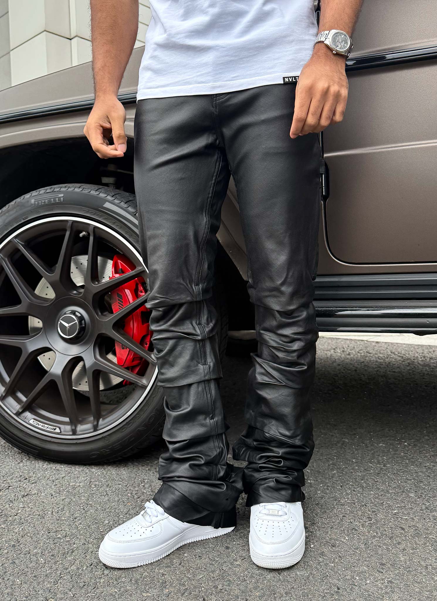 Vintage Flare Tacked Wax Jeans - Black - Image 2