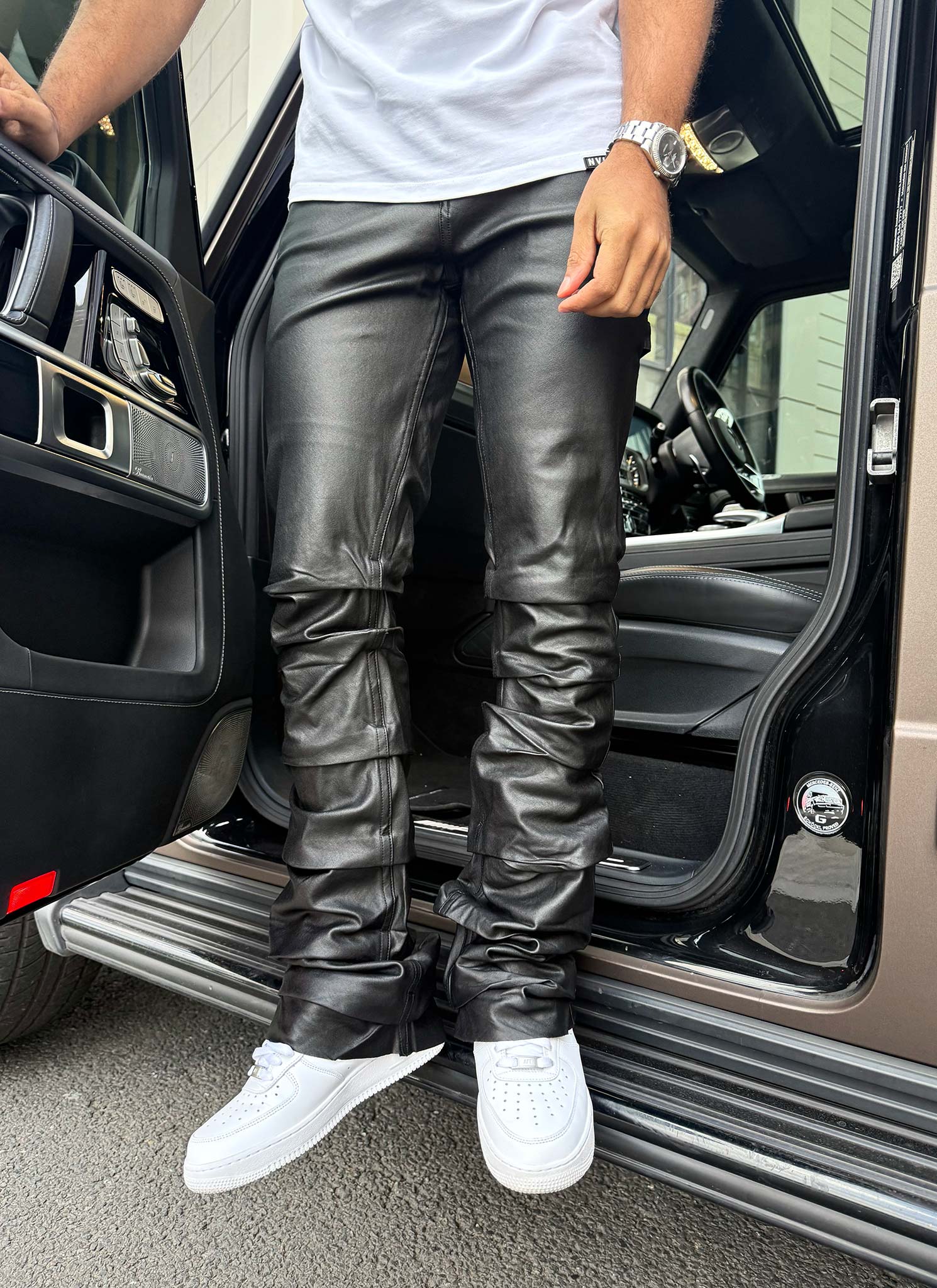 Vintage Flare Tacked Wax Jeans - Black - Image 4