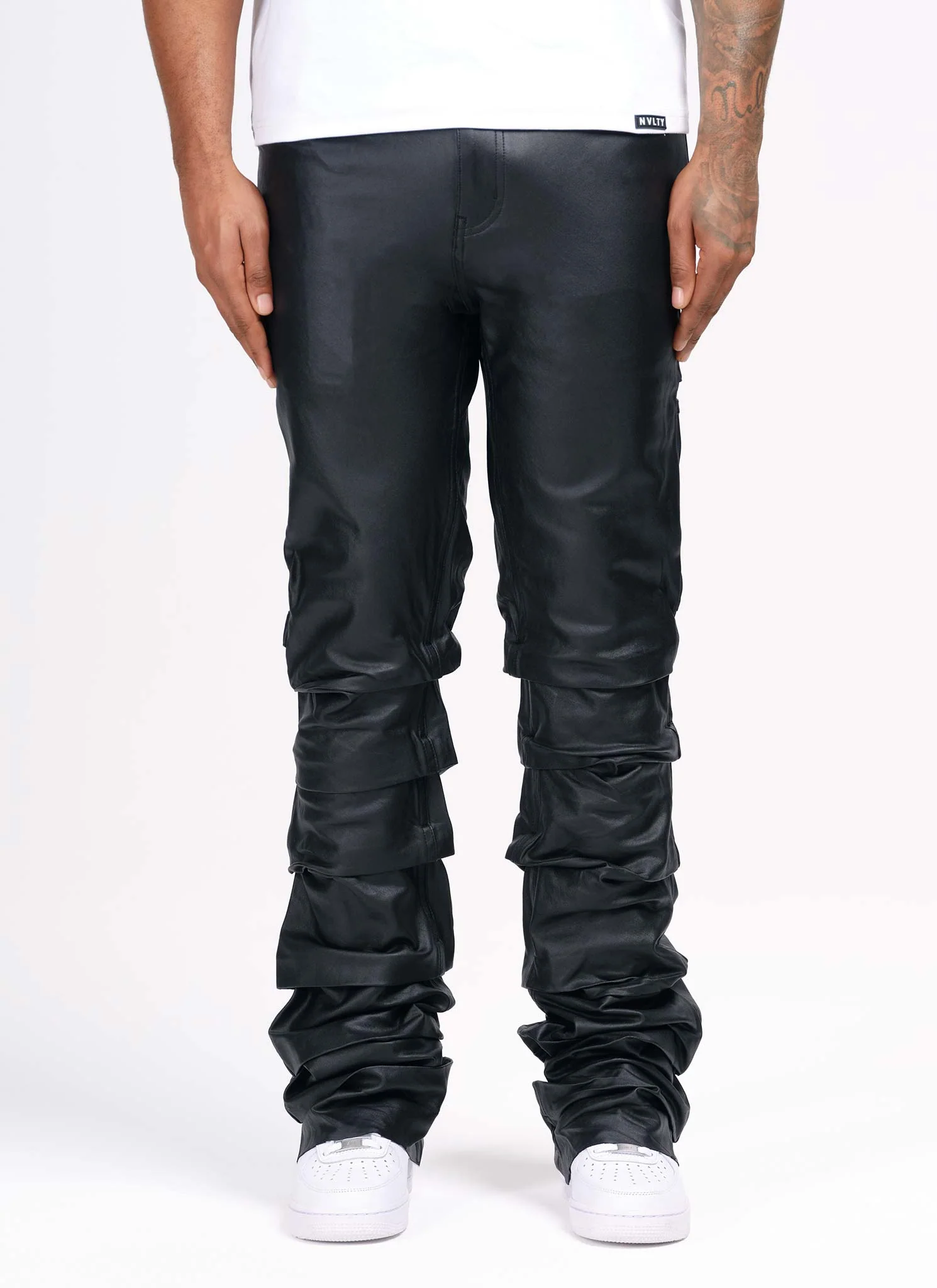 Vintage Flare Tacked Wax Jeans - Black - Image 5