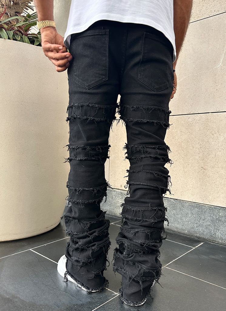 Vintage Flare Thread Jeans - Black - Image 16
