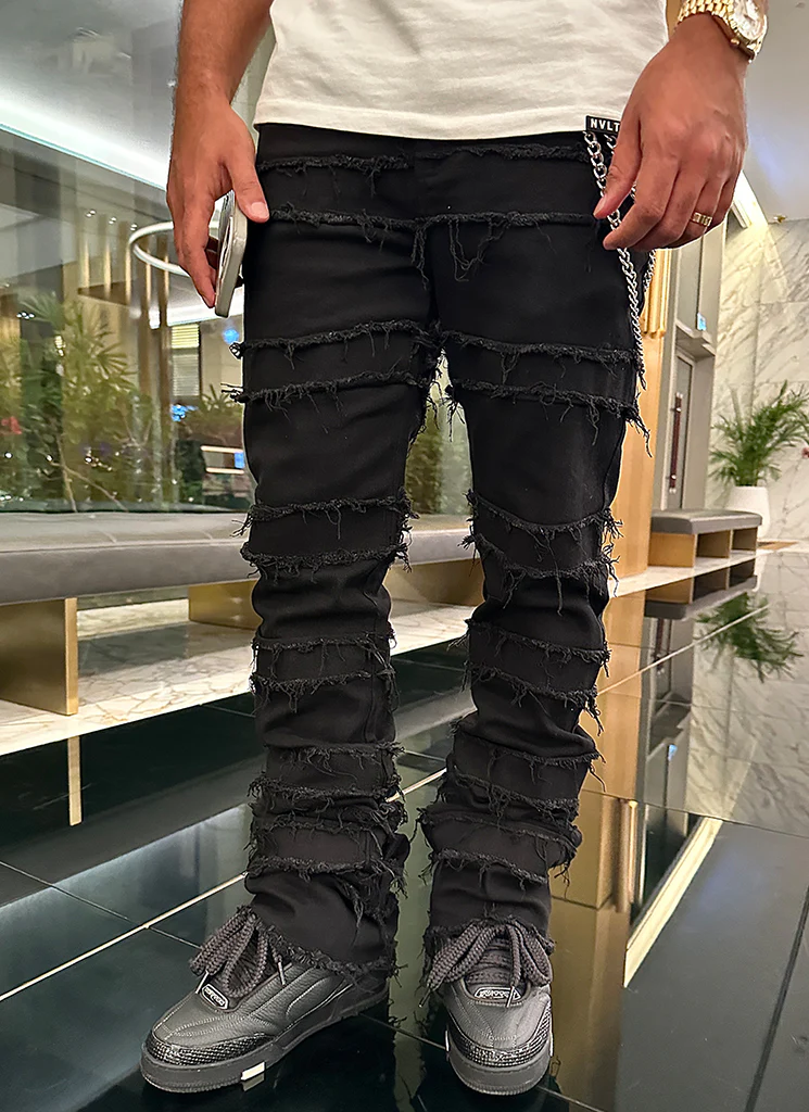 Vintage Flare Thread Jeans - Black - Image 17
