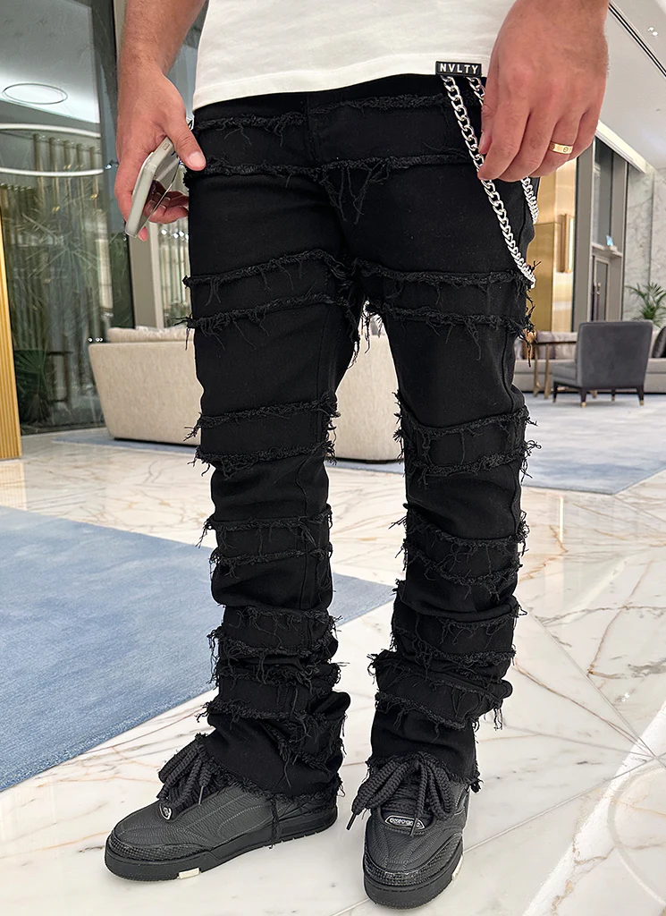 Vintage Flare Thread Jeans - Black - Image 19