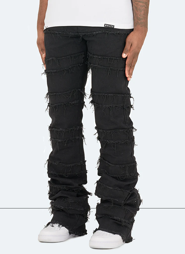 Vintage Flare Thread Jeans - Black - Image 2