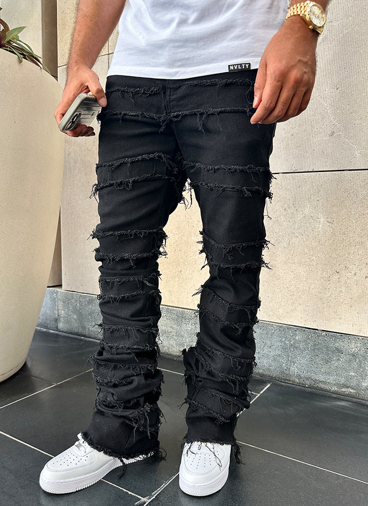Vintage Flare Thread Jeans - Black - Image 3