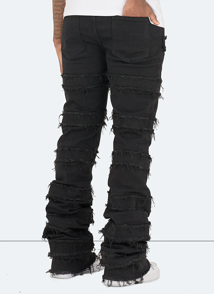 Vintage Flare Thread Jeans - Black - Image 4