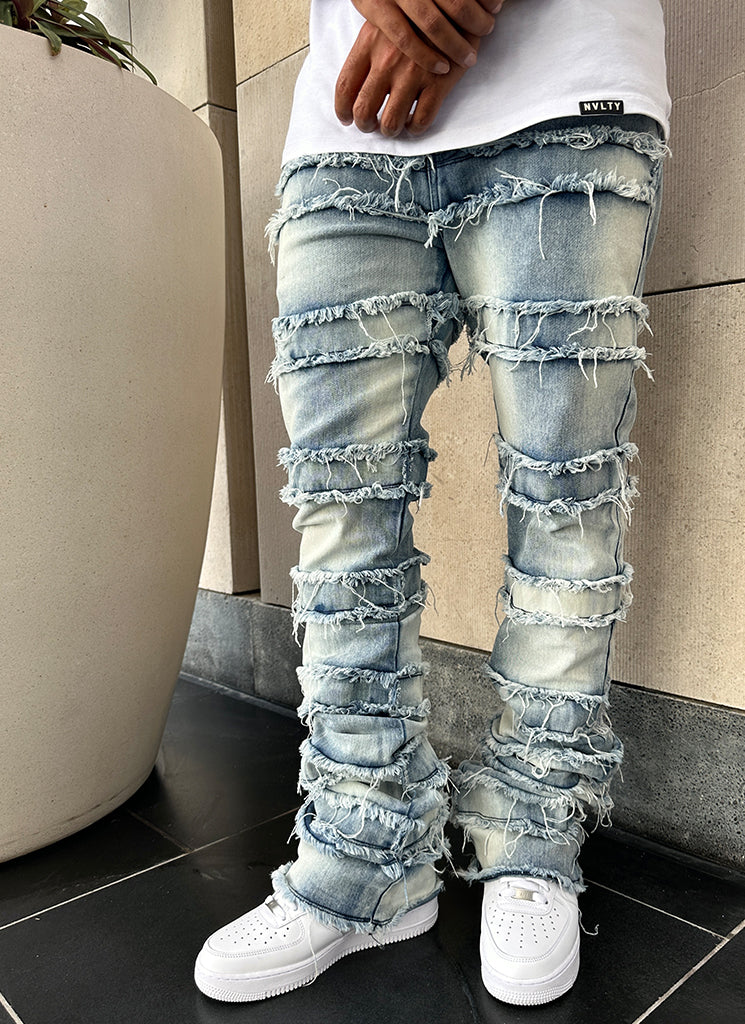 Vintage Flare Thread Jeans - Blue - Image 18