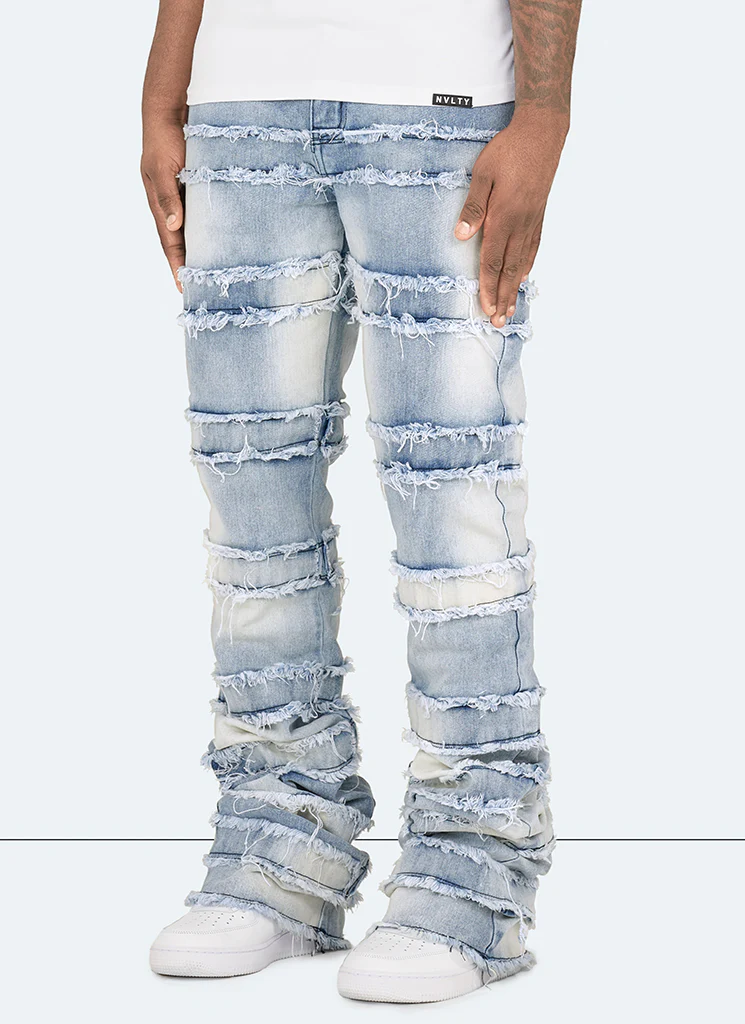 Vintage Flare Thread Jeans - Blue - Image 2