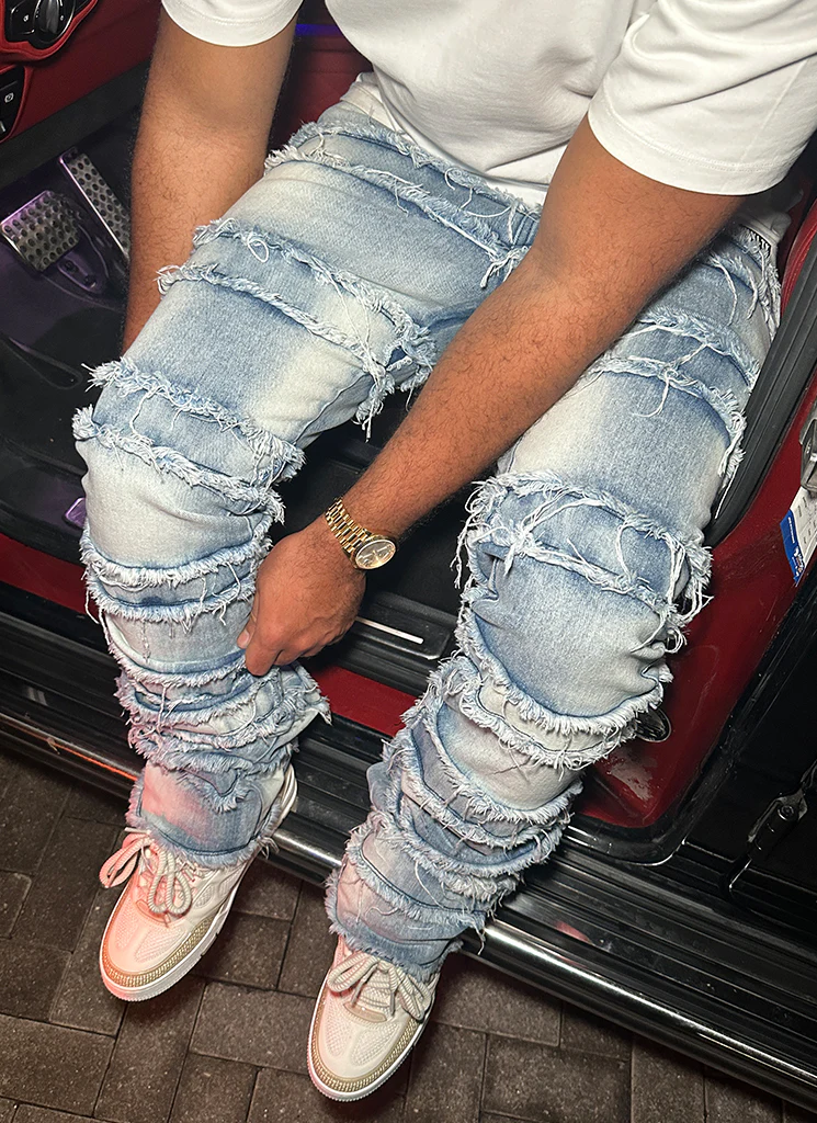 Vintage Flare Thread Jeans - Blue - Image 20