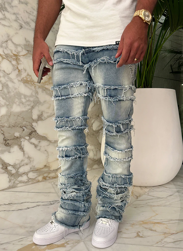 Vintage Flare Thread Jeans - Blue - Image 22