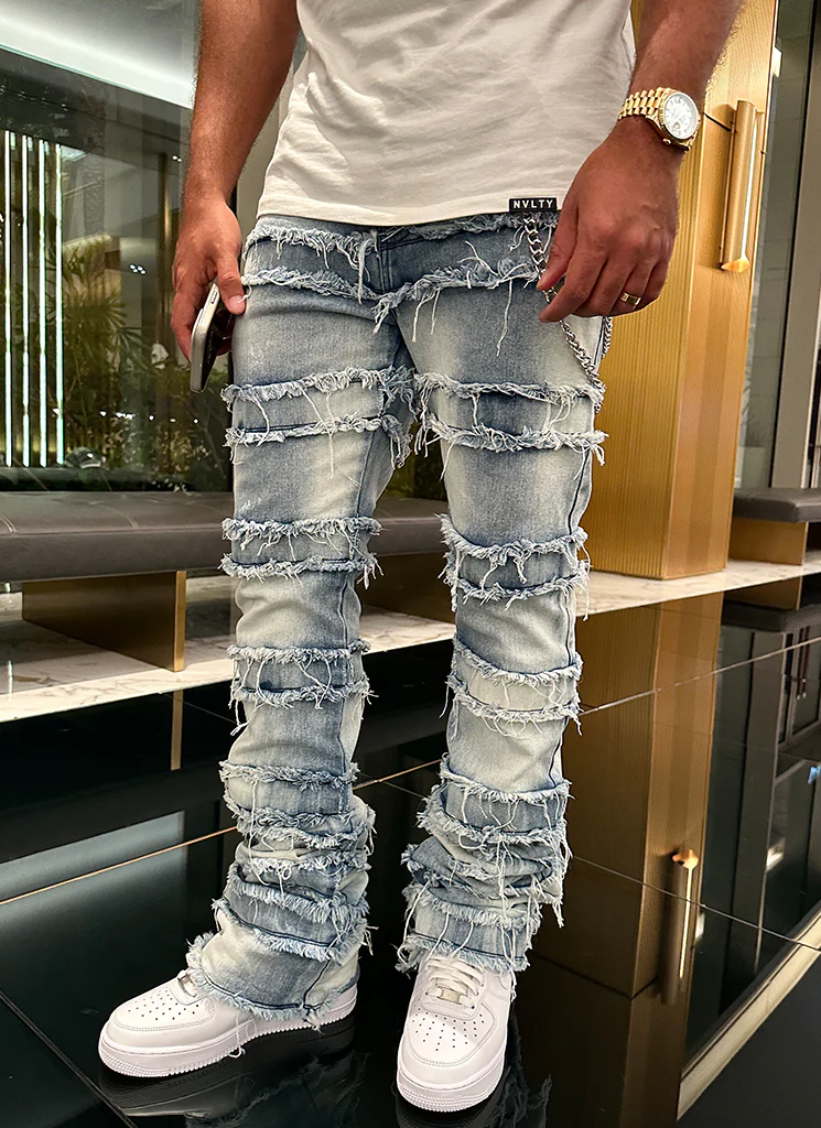 Vintage Flare Thread Jeans - Blue - Image 3