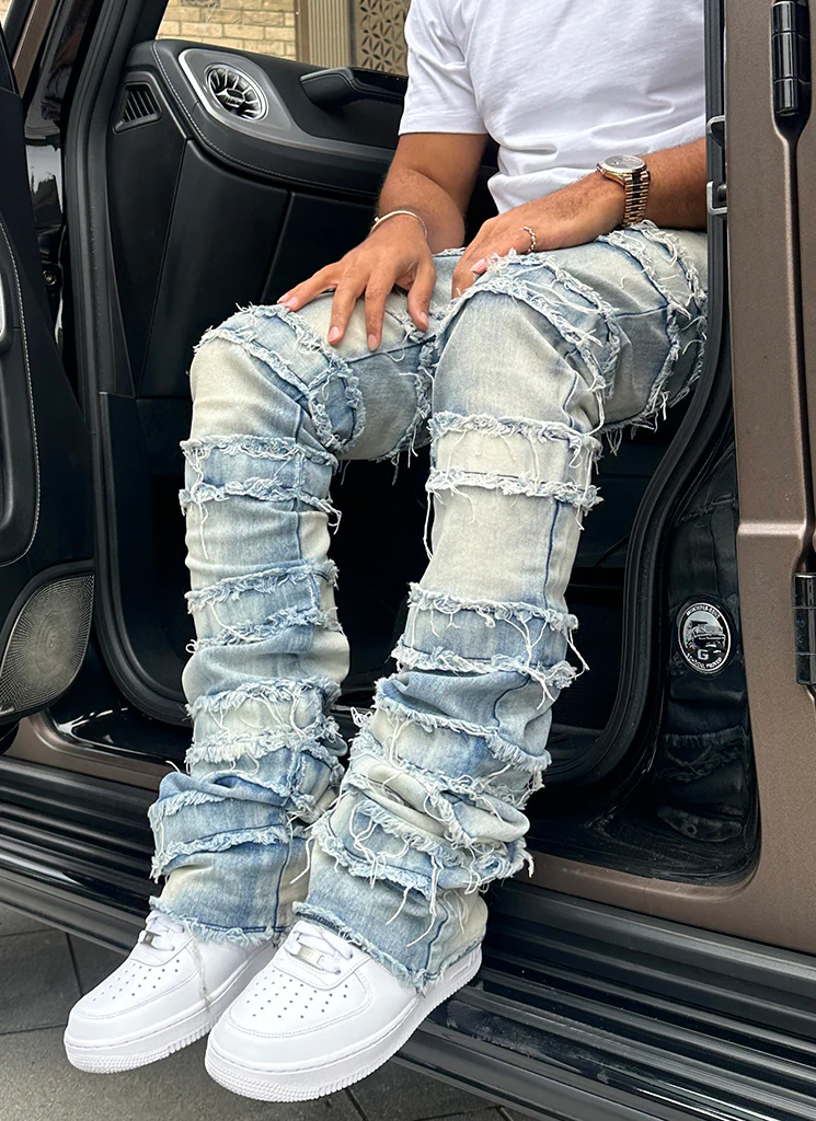Vintage Flare Thread Jeans - Blue - Image 30
