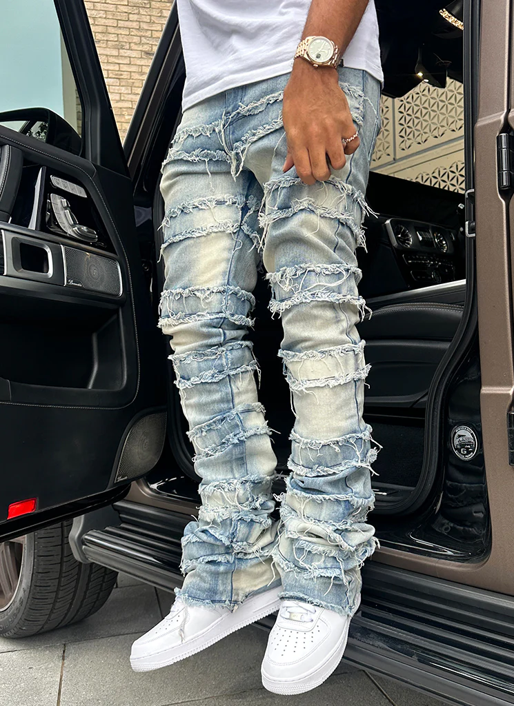 Vintage Flare Thread Jeans - Blue - Image 31
