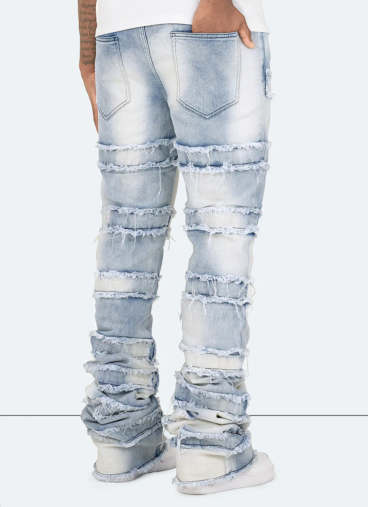 Vintage Flare Thread Jeans - Blue - Image 4