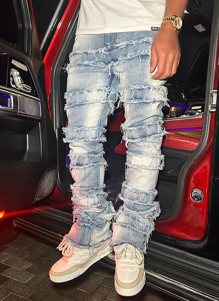 Vintage Flare Thread Jeans - Blue - Image 6