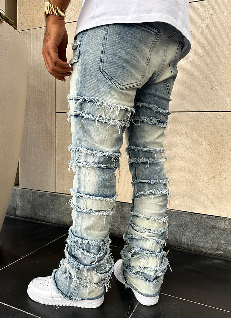 Vintage Flare Thread Jeans - Blue - Image 9