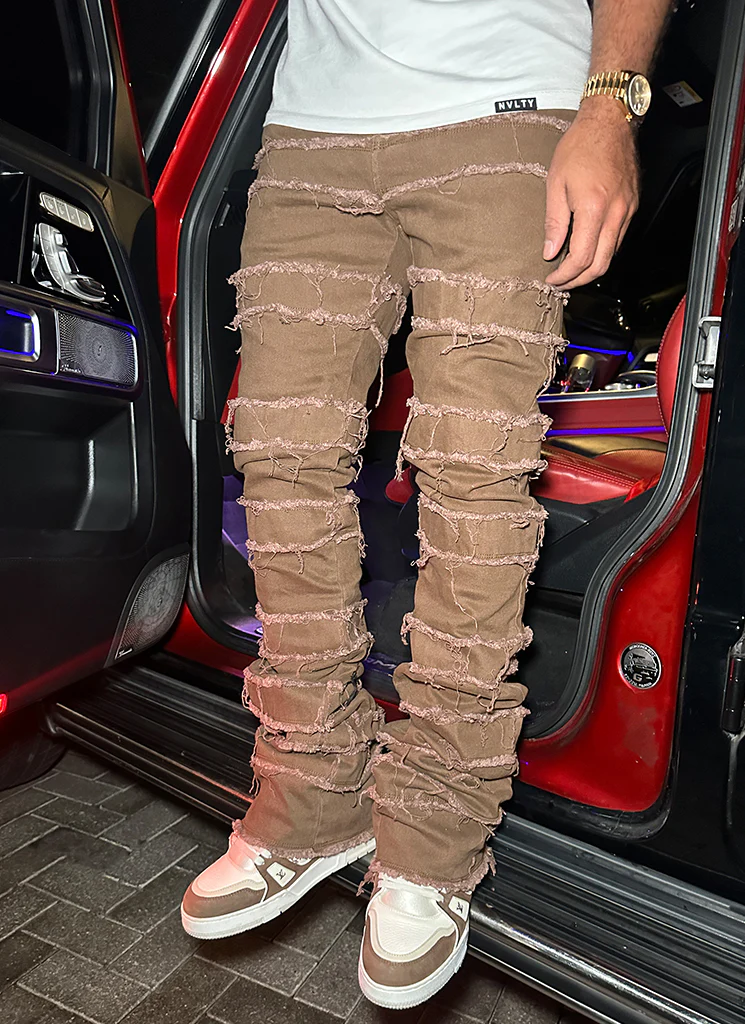Vintage Flare Thread Jeans - Brown - Image 15