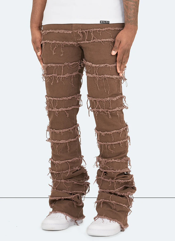 Vintage Flare Thread Jeans - Brown - Image 2