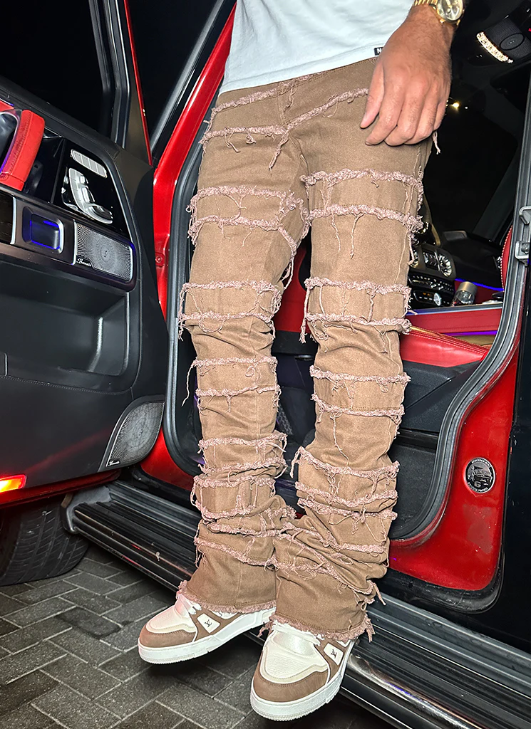 Vintage Flare Thread Jeans - Brown - Image 6