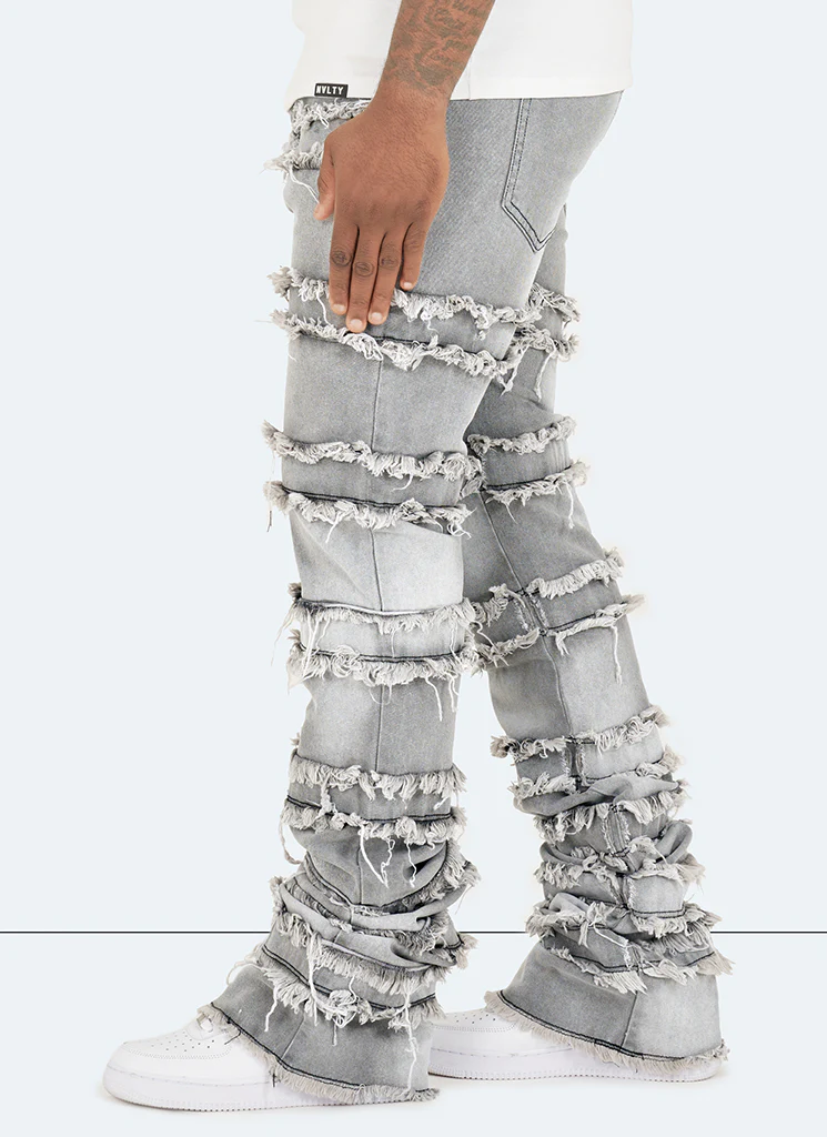 Vintage Flare Thread Jeans - Grey - Image 6