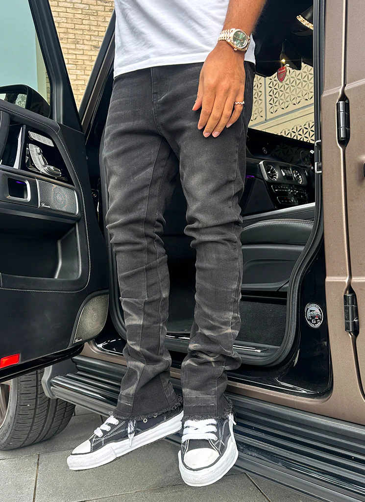 Vintage Flare Wave Jeans - Black - Image 6