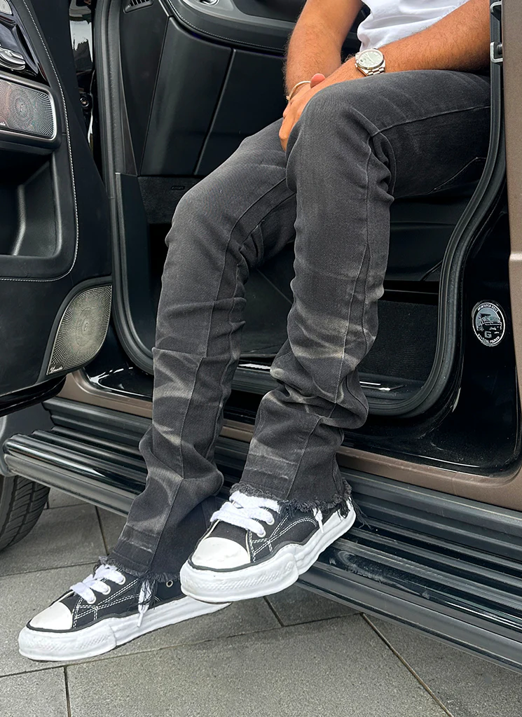 Vintage Flare Wave Jeans - Black - Image 8