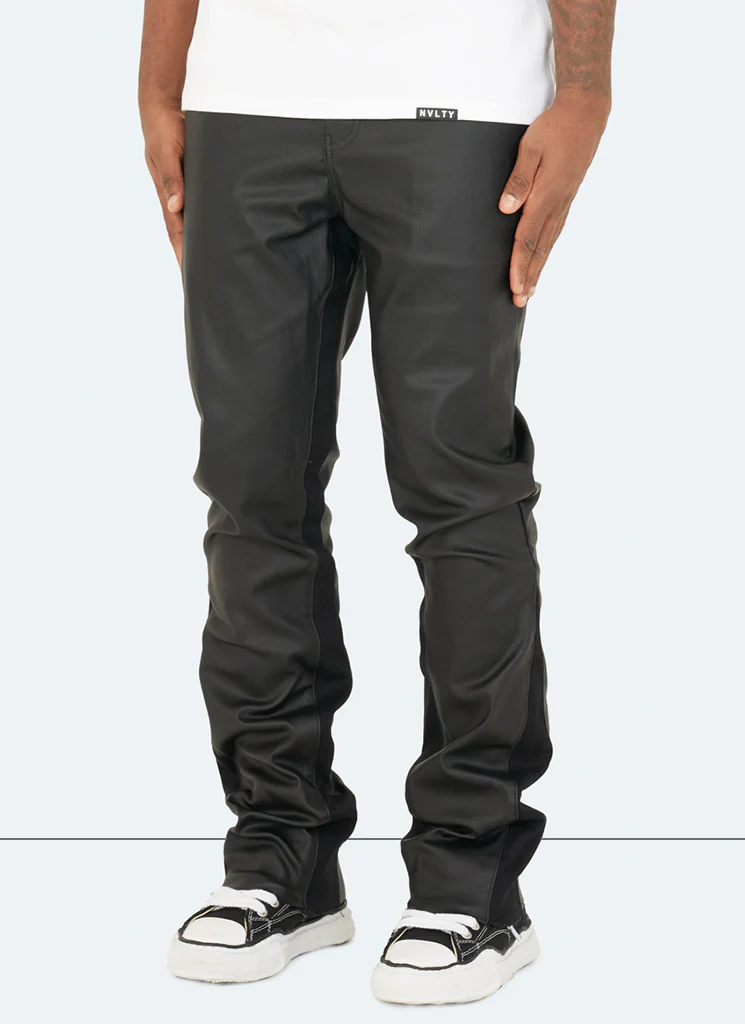 Vintage Flare Wax Jeans - Black - Image 2