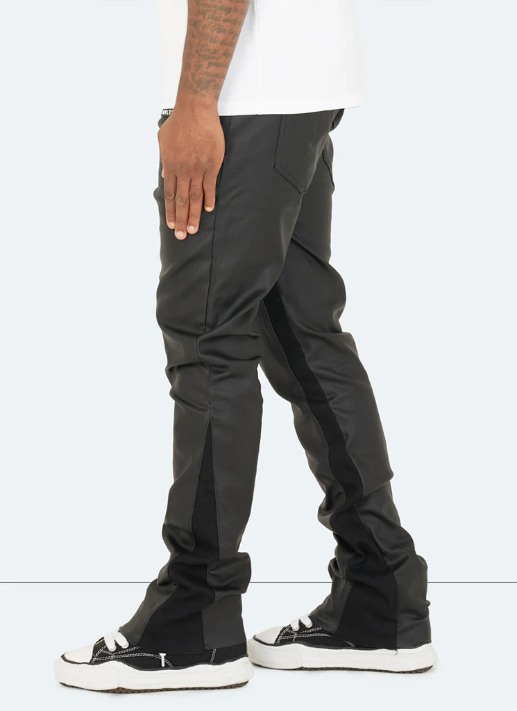 Vintage Flare Wax Jeans - Black - Image 4