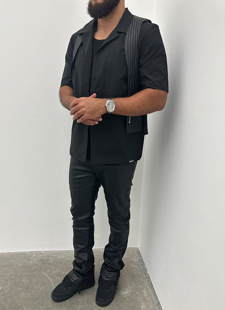 Vintage Flare Wax Jeans - Black - Image 7