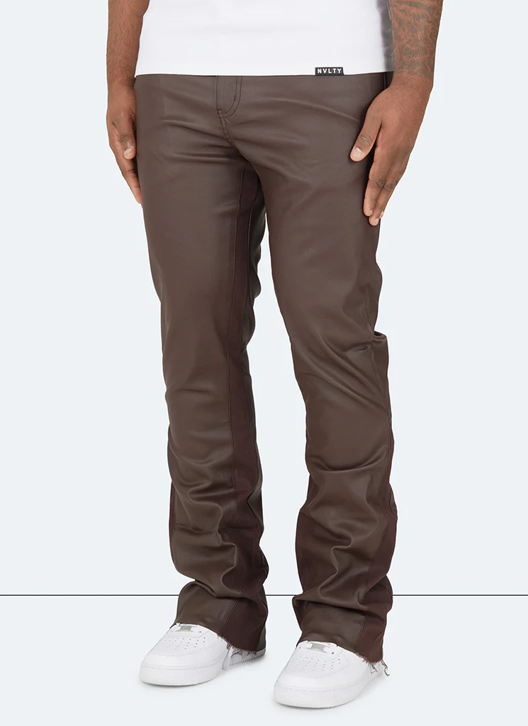Vintage Flare Wax Jeans - Brown - Image 2