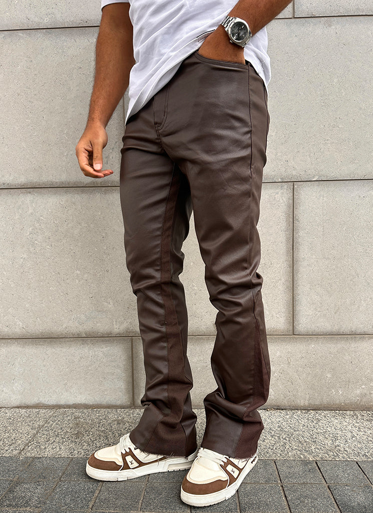 Vintage Flare Wax Jeans - Brown - Image 3