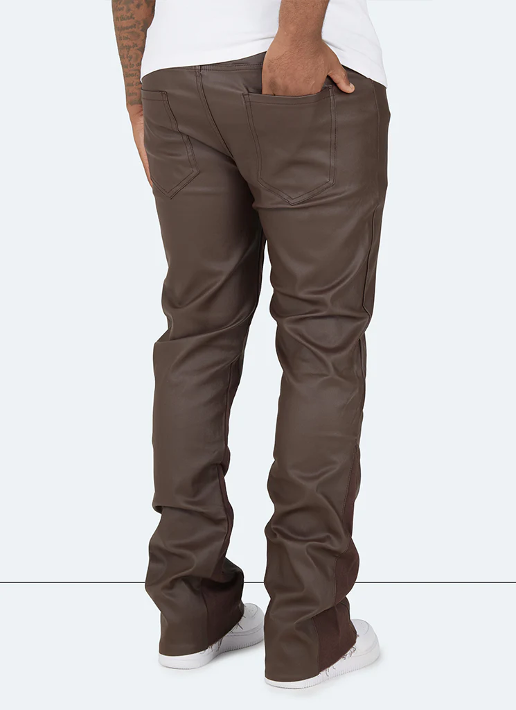 Vintage Flare Wax Jeans - Brown - Image 4