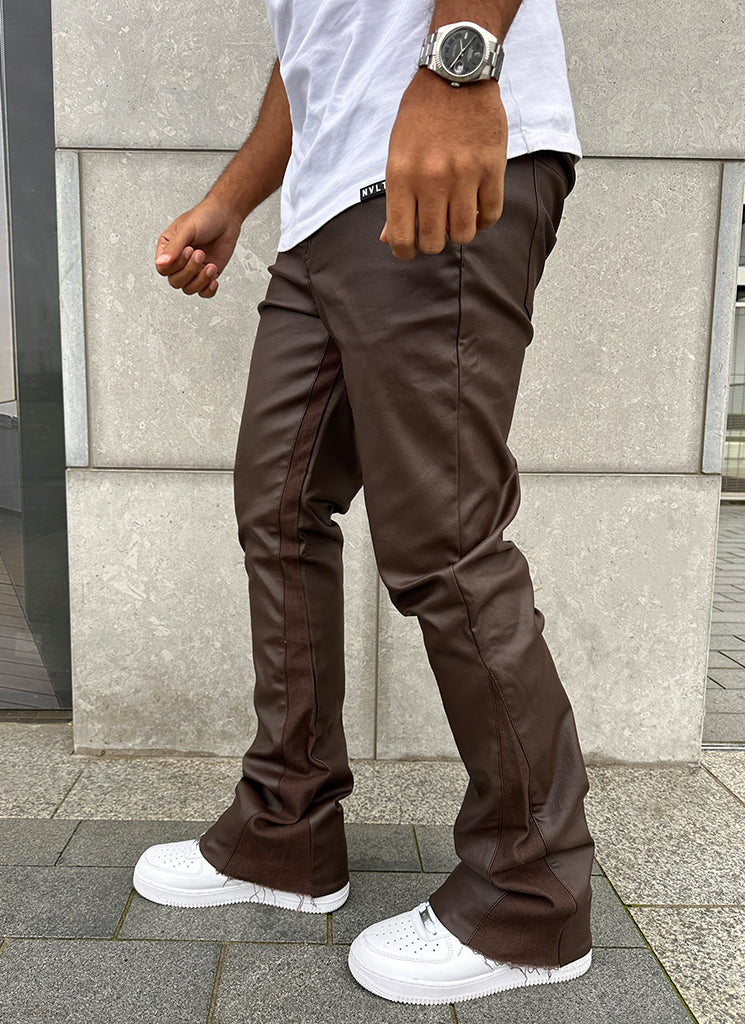 Vintage Flare Wax Jeans - Brown - Image 5
